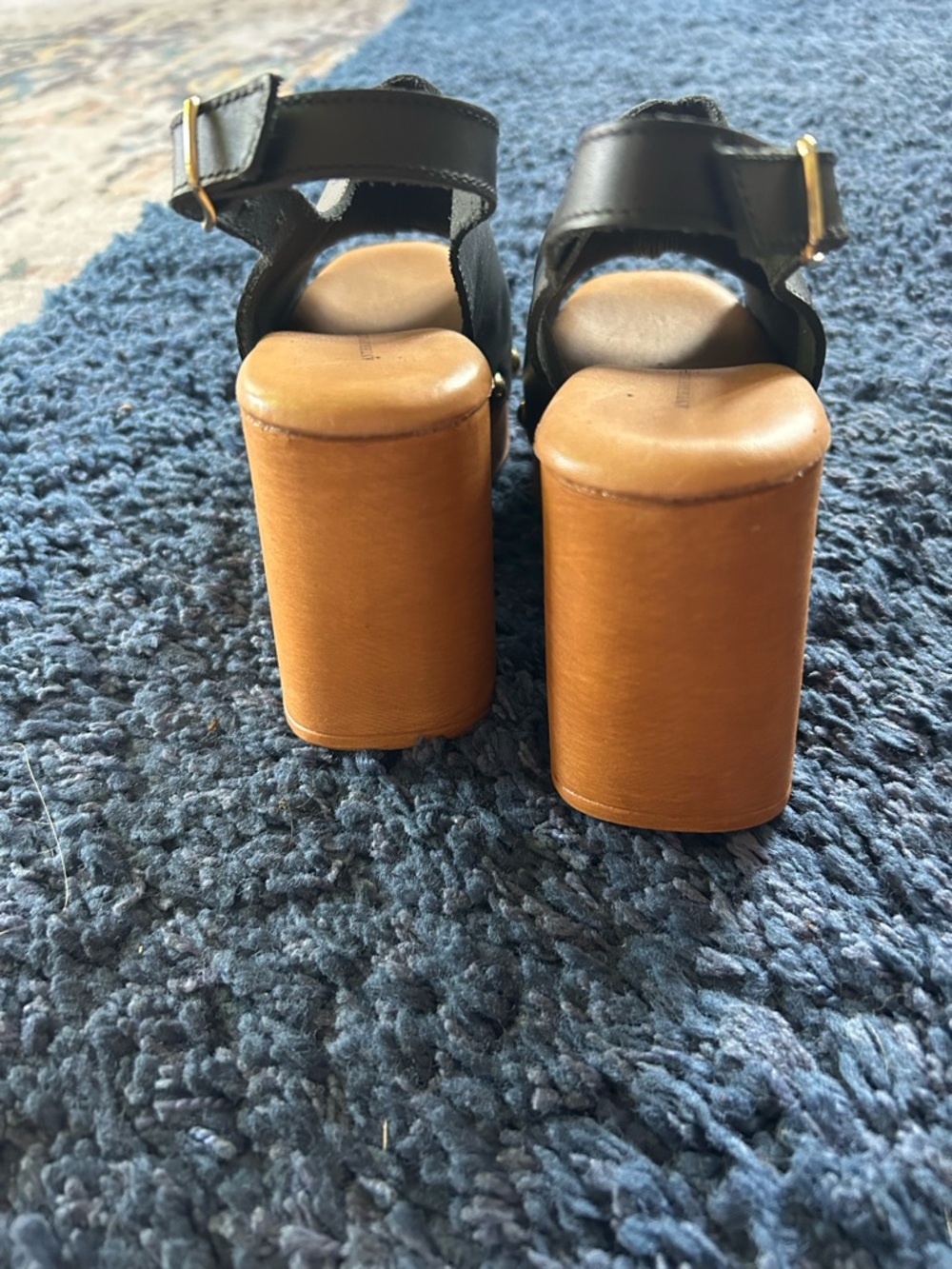 NWOT Anthropologie Wood-Platform Wedge Sandals - Picture 3 of 6